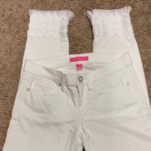 Lilly Pulitzer white cropped denim euc size 2